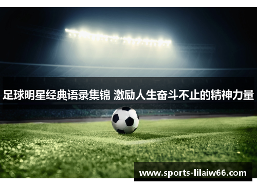 足球明星经典语录集锦 激励人生奋斗不止的精神力量 足球明星经典语录集锦 激励人生奋斗不止的精神力量